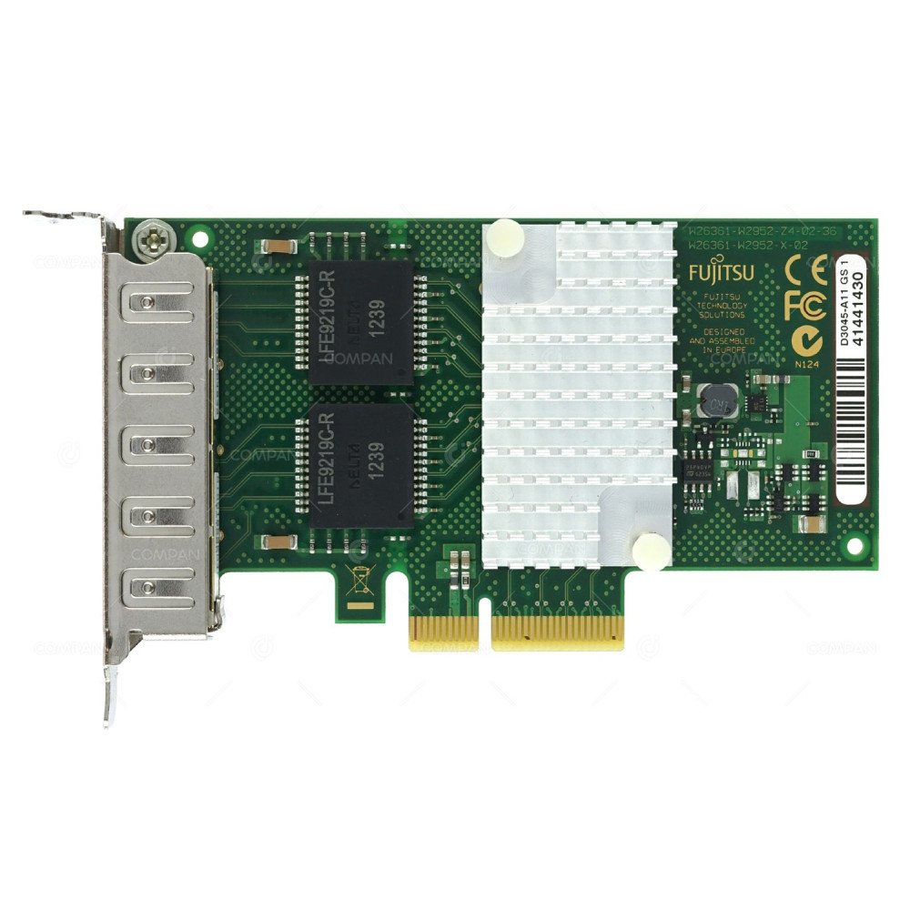 D3045-A11 FUJITSU QUAD PORT 1GB RJ-45 NETWORK ADAPTER CARD LOW PROFILE